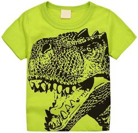 img 4 attached to Детская футболка-пуловер Dinosaur Crewneck для мальчиков - Верхняя одежда, майки и рубашки для одежды мальчиков