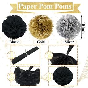 img 1 attached to 🎉 Joy Bang Happy New Year Decorations 2022: Black, Gold, and Glittering Party Supplies for Memorable New Year's Eve Bash - 78PCS Happy New Year Banner, Balloons, Hanging Swirls