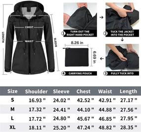 img 2 attached to 🌧️ Sunseen Women's Outdoor Waterproof Raincoat: Packable, Lightweight Rain Jacket with Hood - Travel Windbreaker and Trench Coat