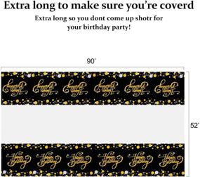 img 2 attached to 🎉 90th 80th 70th 60th 50th 40th 30th Birthday Tablecloth - Black and Gold Dot Confetti Plastic Table Cover for Party Supplies Decoration - 52"x 90" - Improved SEO