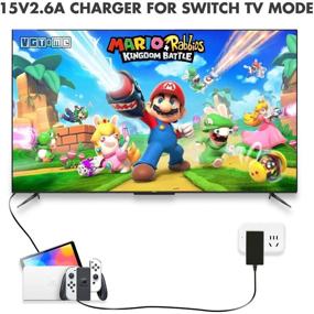 img 2 attached to 🔌 Nintendo Switch Charger for Switch Lite & OLED – AC Power Supply Adapter, 5FT Type C Cable, 15V2.6A Fast Charge – TV Dock Mode Support