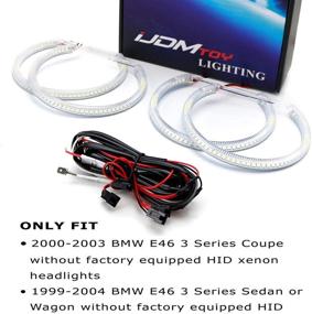 img 3 attached to 🔆 iJDMTOY Xenon White LED Angel Eyes Halo Ring Lighting Kit - 284 SMD - Compatible With BMW E46 3 Series Non Xenon Headlights Trims/Models - 7000K