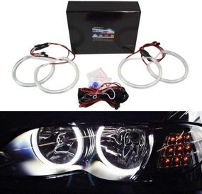 img 4 attached to 🔆 iJDMTOY Xenon White LED Angel Eyes Halo Ring Lighting Kit - 284 SMD - Compatible With BMW E46 3 Series Non Xenon Headlights Trims/Models - 7000K