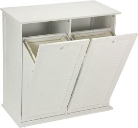 img 1 attached to Tidy Your Laundry with Household Essentials Tilt-Out Laundry Sorter Cabinet - Stylish Shutter Front Design