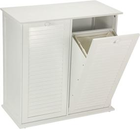 img 2 attached to Tidy Your Laundry with Household Essentials Tilt-Out Laundry Sorter Cabinet - Stylish Shutter Front Design