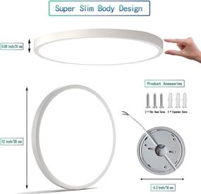 img 2 attached to 🔆 Enhance Your Space with Threebro Smart Ceiling Light – 12 Inch 28W LED Flush Mount Lamp, WiFi Enabled & Remote Controlled, Stepless Dimming, Ideal for Living Room, Kitchen, Bedroom-White