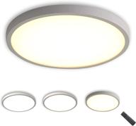 🔆 enhance your space with threebro smart ceiling light – 12 inch 28w led flush mount lamp, wifi enabled & remote controlled, stepless dimming, ideal for living room, kitchen, bedroom-white logo