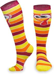 img 1 attached to 🧦 Half Cushioned Knee High Athletic Running Socks with a Variety of Designs