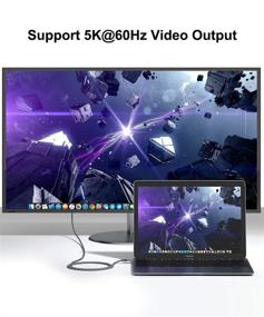 img 1 attached to 💨 AkoaDa 3.3ft Кабель Thunderbolt 3: Передача данных 40 Гбит/c, зарядка 100 Вт 5 А, поддержка 5K 4K@60 Гц, совместим с USB 3.1 Gen 1, Gen 2 и USB 4.0, MacBook, Dell, Chromebook и USB-C станция докирования (серый)