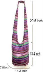 img 1 attached to 👜 Stylish Bohemian Cotton Hippie Crossbody Bag for Women - Handcrafted Hobo Sling Bag with Messenger Style