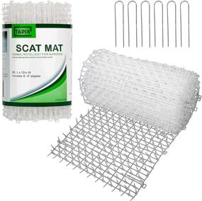 img 4 attached to 🐱 Tapix Cat Scat Mat Clear 8ft x 12in with 6 Staples - Durable Anti-cat Network with Spikes for Indoor and Outdoor Use