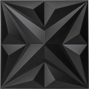 img 4 attached to 🖤 Enhance your Interior Decor with Art3dwallpanels PVC Wall Panels: 3D Star Textured Tiles - Black, Pack of 12 Panels per Box