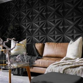 img 3 attached to 🖤 Enhance your Interior Decor with Art3dwallpanels PVC Wall Panels: 3D Star Textured Tiles - Black, Pack of 12 Panels per Box