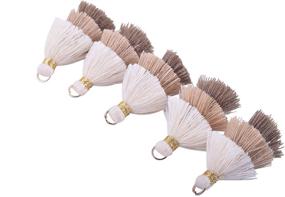 img 1 attached to 🎀 Set of 10 KONMAY Tiny Tri-Layered Tassels (1.4''/3.5cm) with Gold Jump Ring for Jewelry Making and Clothing