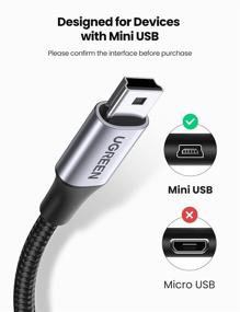 img 3 attached to 🔌 UGREEN Mini USB Cable (2-Pack) - USB 2.0 Type A Male to Mini B Charging Cord for GoPro Hero 3+, PS3 Controller, Digital Camera, Dash Cam, MP3 Player, GPS Receiver, Garmin Nuvi GPS - 3.3 FT Length