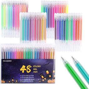 img 4 attached to HUJUGAKO Fine Tip Gel Pens - 48 Colors with 150% Extra Ink for Adults and Kids - Ideal for Coloring Books, Drawing, Crafts, Scrapbooking, and Bullet Journaling