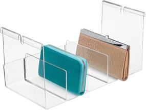 img 1 attached to 👓 mDesign Clear Hanging Closet Storage Organizer Tray - 5 Compartments for Sunglasses, Wallets, Purses & More - Space-Saving Solution