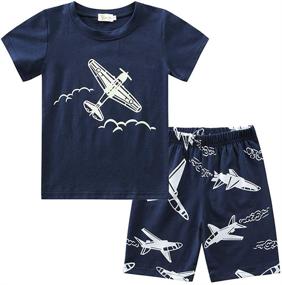 img 4 attached to 🦖 Dinosaur Printings Luminous Aircraft Boys' Clothing: Stylish and Trendy Clothing Sets