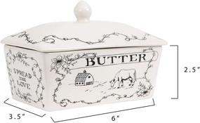 img 3 attached to 🧈 Handcrafted Stoneware Butter Dish - Creative DA8364 Country Style