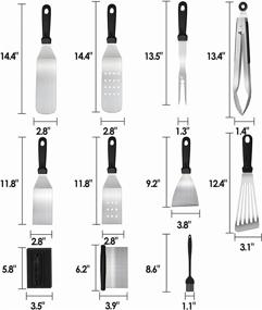 img 2 attached to 🔥 Versatile 32-Piece Stainless Steel Blackstone Griddle Accessories Kit - Ideal for Restaurant-Grade Cooking, BBQs, and Camping