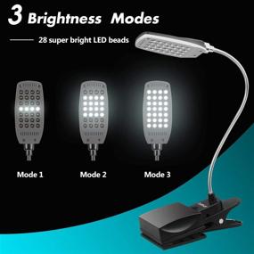 img 3 attached to 💡 Daffodil ULT300 USB and Battery Powered Desk Keyboard Light - Table/Headboard Clamp, Flexible Gooseneck, 28 LED Beads with 3 Brightness Levels