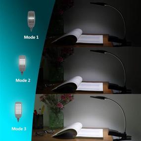 img 2 attached to 💡 Daffodil ULT300 USB and Battery Powered Desk Keyboard Light - Table/Headboard Clamp, Flexible Gooseneck, 28 LED Beads with 3 Brightness Levels