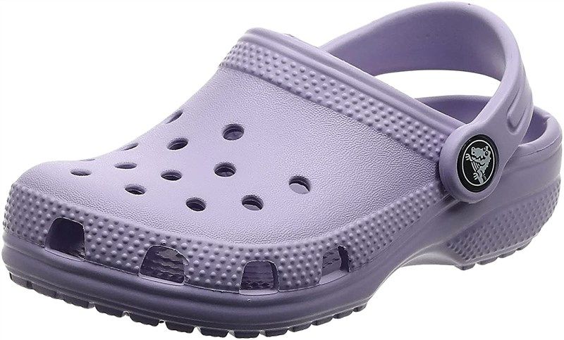 crocs 10001 classic clog lavender logo