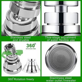 img 1 attached to 🚰 RAFSON 360° Rotatable Kitchen Faucet Sprayer Head Attachment: High-Pressure Stainless Steel Tap Aerator for Easy Washing of Dishes, Vegetables and Fruits