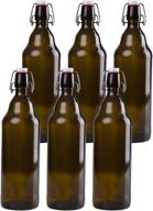 🍺 ilyapa 32 oz amber glass beer bottles for home brewing - 6 pack with airtight flip top rubber seals logo