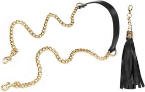 img 4 attached to Enhanced VanEnjoy Replacement Chain & Fine Genuine Leather Shoulder Strap