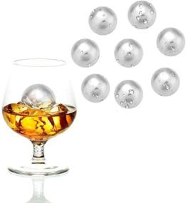 img 2 attached to Premium Stainless Steel Ice Cubes - Set of 6, Cooling Ball Whiskey Stones, Reusable Metal Ice Cubes for Whiskey, Bourbon, Scotch, Vodka, Liqueurs, Beer Wine, Chilling Stones for Whiskey Rocks.