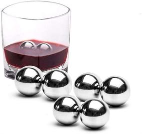 img 4 attached to Premium Stainless Steel Ice Cubes - Set of 6, Cooling Ball Whiskey Stones, Reusable Metal Ice Cubes for Whiskey, Bourbon, Scotch, Vodka, Liqueurs, Beer Wine, Chilling Stones for Whiskey Rocks.