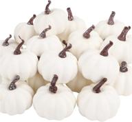 🎃 24pcs small white artificial mini pumpkins for halloween, autumn, and thanksgiving decorations - funarty indoor outdoor логотип