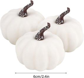 img 3 attached to 🎃 24pcs Small White Artificial Mini Pumpkins for Halloween, Autumn, and Thanksgiving Decorations - FUNARTY Indoor Outdoor