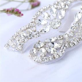 img 2 attached to 💎 XINFANGXIU 1 Yard Rhinestone Wedding Dress Applique: Sparkling Crystal Thin Sash for Women's Formal Attire