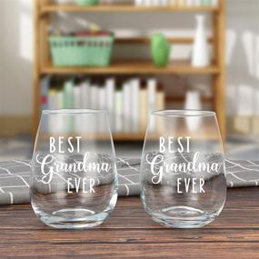 img 1 attached to 15Oz Stemless Wine Glass Gift for Grandma - Best Grandma Ever! Perfect for New Grandma, Nana, Gigi from Grandson or Granddaughter. Funny Gift for Mother’s Day, Birthday, Christmas