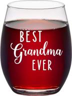 15oz stemless wine glass gift for grandma - best grandma ever! perfect for new grandma, nana, gigi from grandson or granddaughter. funny gift for mother’s day, birthday, christmas логотип