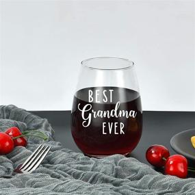 img 2 attached to 15Oz Stemless Wine Glass Gift for Grandma - Best Grandma Ever! Perfect for New Grandma, Nana, Gigi from Grandson or Granddaughter. Funny Gift for Mother’s Day, Birthday, Christmas