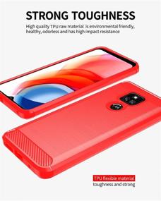 img 2 attached to 📱 Red Brushed TPU Moto G Play 2021 Case with HD Screen Protector - Shock-Absorption, Flexible Bumper, Soft Rubber Protective Cover