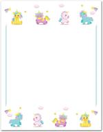 🦄 pastel whimsical unicorn stationary paper - ideal for art-craft supply, scrapbooking, diy projects, party invitations, announcements & more - 8.5 x 11 inches, 100 sheets logo