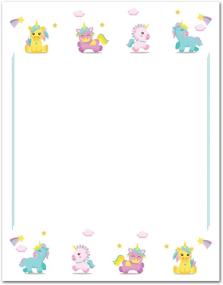 img 4 attached to 🦄 Pastel Whimsical Unicorn Stationary Paper - Ideal for Art-Craft Supply, Scrapbooking, DIY Projects, Party Invitations, Announcements & More - 8.5 x 11 Inches, 100 Sheets