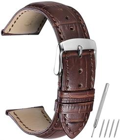 img 4 attached to 👌 Premium Calfskin Genuine Leather Replacement Watchband for Style and Durability