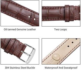 img 2 attached to 👌 Premium Calfskin Genuine Leather Replacement Watchband for Style and Durability