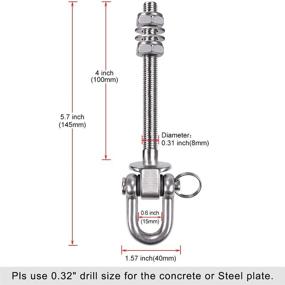 img 3 attached to 🌲 SELEWARE 4 Packs Heavy Duty Swing Hangers: 1800LB Capacity Stainless Steel Hooks for Hammocks, Punching Bags, and Porch Swings