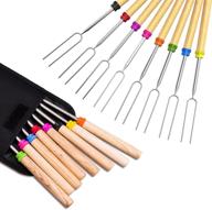 🔥 ezire marshmallow roasting sticks - extendable telescoping smores skewers 32 inch (8pcs): perfect for fire pit, campfire, bbq, hot dogs, and marshmallows logo