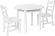 lipper international child's round table set with shelf and 2 chairs, white – enhanced seo-friendly product title logo