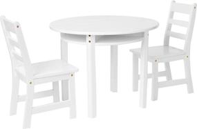 img 4 attached to Lipper International Child's Round Table Set with Shelf and 2 Chairs, White – Enhanced SEO-friendly Product Title