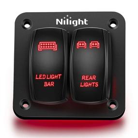 img 4 attached to Nilight 2 Gang Rocker Switch Panel LED Light Bar Switch Rear Lights Switch 12 24V DC Red Switches 5Pin ON Off Pre Wired Toggle Switch Panel For Cars ATVs UTVs