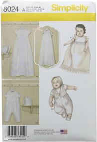 img 3 attached to 👶 Simplicity Patterns Костюмы на Крестины для Младенцев с Шапочками Размер A (XXS-XS-S-M), 8024: Классическая элегантность для особого дня вашего малыша.