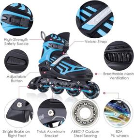 img 1 attached to 🔥 ITurnGlow Adjustable Inline Skates: Illuminating Wheels for Kids, Adults, Girls, Boys & Ladies